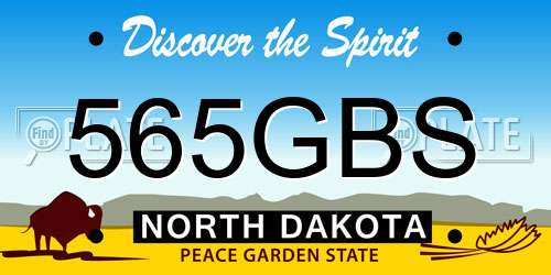 565GBS North Dakota License Plate