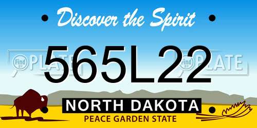 565L22 North Dakota License Plate