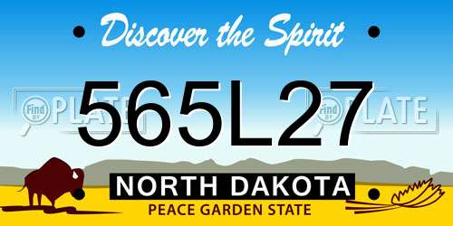565L27 North Dakota License Plate