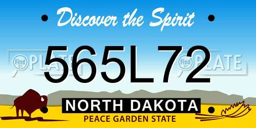 565L72 North Dakota License Plate