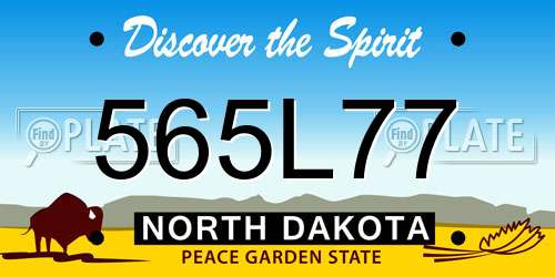 565L77 North Dakota License Plate