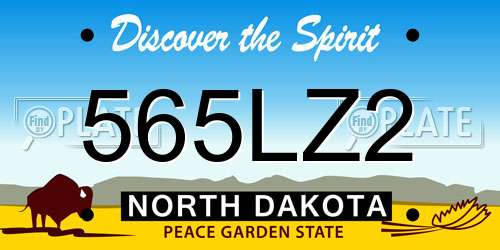565LZ2 North Dakota License Plate