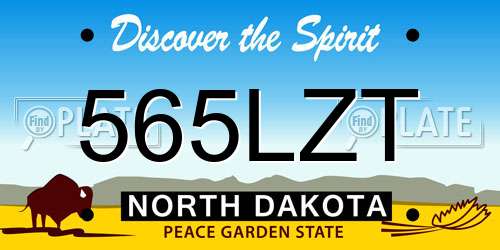 565LZT North Dakota License Plate