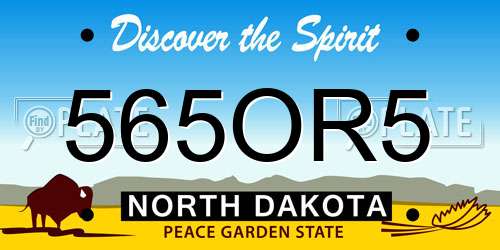 565OR5 North Dakota License Plate