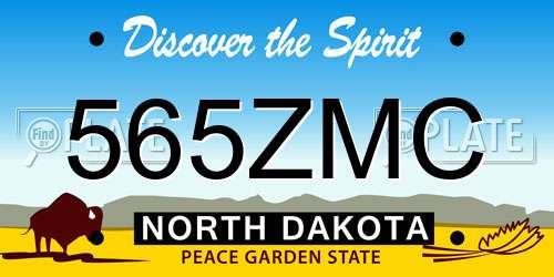 565ZMC North Dakota License Plate