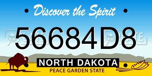 56684D8 North Dakota License Plate