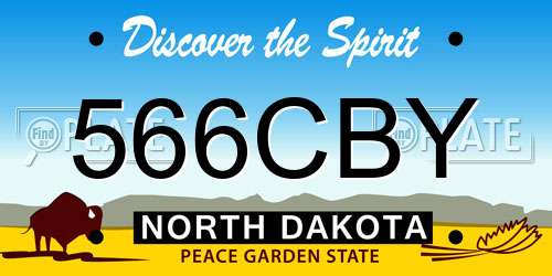 566CBY North Dakota License Plate