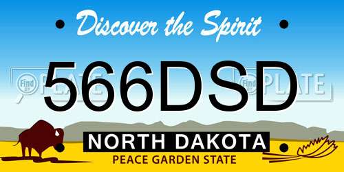 566DSD North Dakota License Plate
