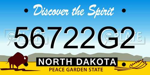 56722G2 North Dakota License Plate