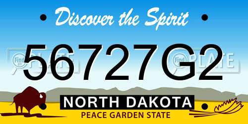 56727G2 North Dakota License Plate