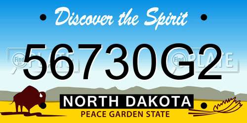 56730G2 North Dakota License Plate