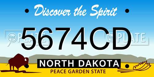 5674CD North Dakota License Plate