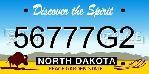 56777G2 North Dakota License Plate