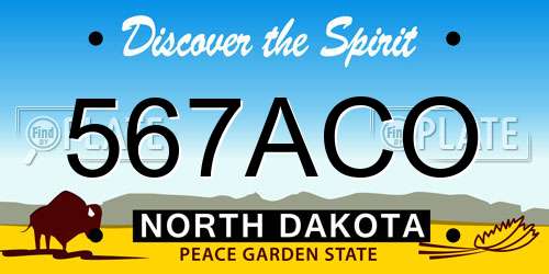 567ACO North Dakota License Plate