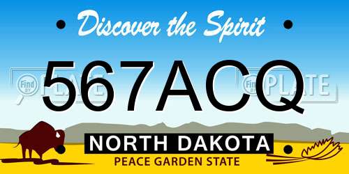 567ACQ North Dakota License Plate