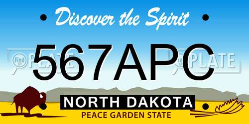 567APC North Dakota License Plate
