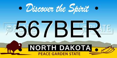 567BER North Dakota License Plate