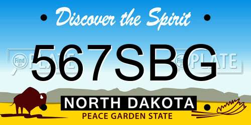 567SBG North Dakota License Plate