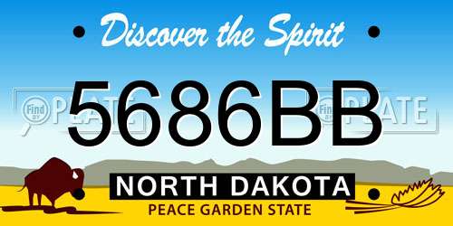 5686BB North Dakota License Plate