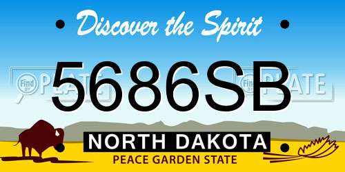 5686SB North Dakota License Plate