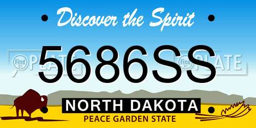 5686SS North Dakota License Plate