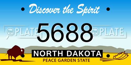 5688 North Dakota License Plate