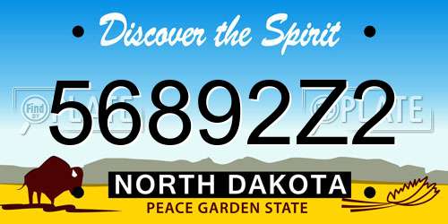 56892Z2 North Dakota License Plate