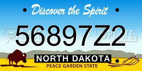 56897Z2 North Dakota License Plate