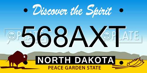 568AXT North Dakota License Plate