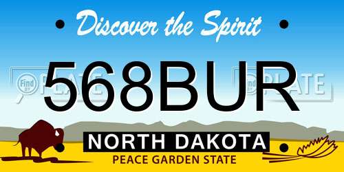 568BUR North Dakota License Plate