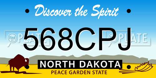 568CPJ North Dakota License Plate