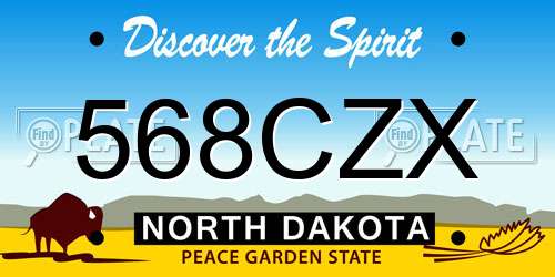 568CZX North Dakota License Plate