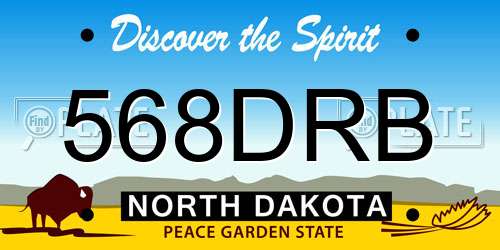 568DRB North Dakota License Plate