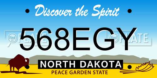568EGY North Dakota License Plate