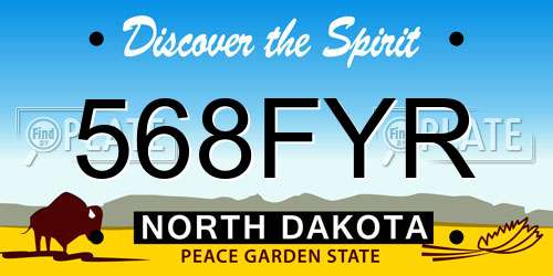 568FYR North Dakota License Plate