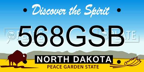 568GSB North Dakota License Plate