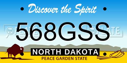 568GSS North Dakota License Plate