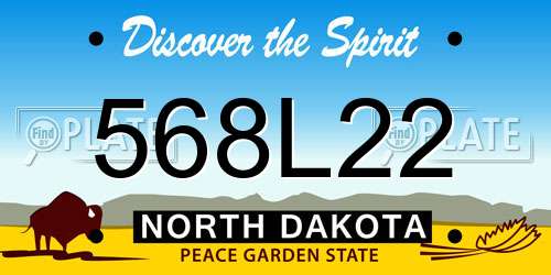 568L22 North Dakota License Plate
