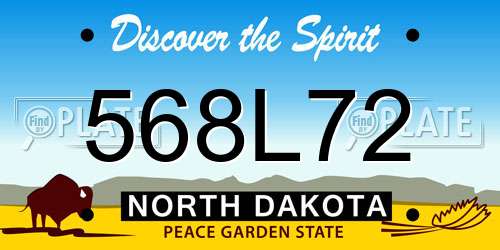 568L72 North Dakota License Plate
