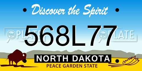 568L77 North Dakota License Plate