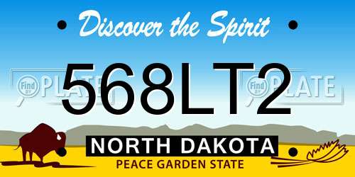 568LT2 North Dakota License Plate