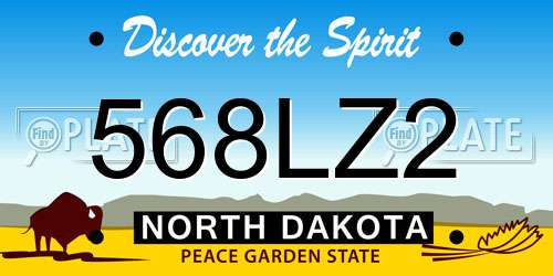 568LZ2 North Dakota License Plate