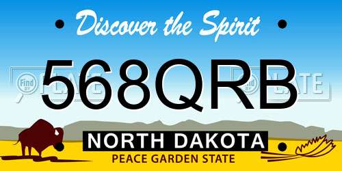 568QRB North Dakota License Plate