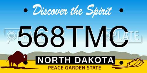 568TMC North Dakota License Plate