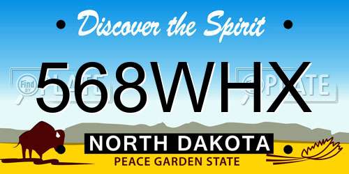 568WHX North Dakota License Plate