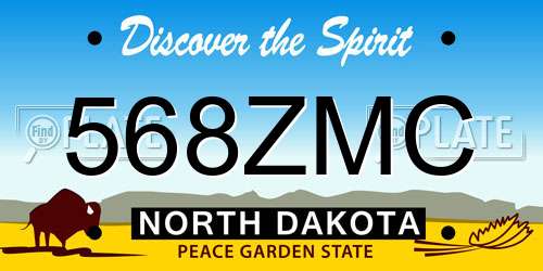 568ZMC North Dakota License Plate
