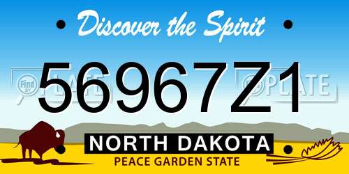 56967Z1 North Dakota License Plate