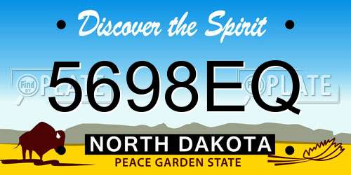 5698EQ North Dakota License Plate