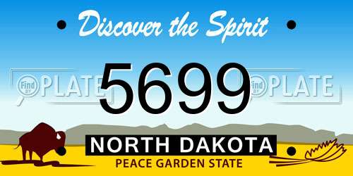 5699 North Dakota License Plate