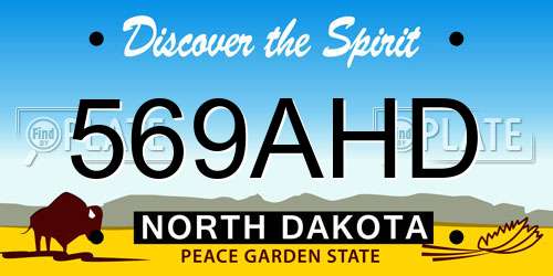 569AHD North Dakota License Plate